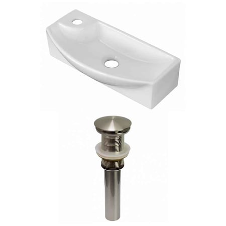 17.75-in. W Above Counter White Vessel Set For 1 Hole Left Faucet